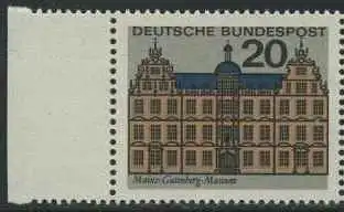 BUND 1964 Michel-Nummer 0422 postfrisch EINZELMARKE RAND links