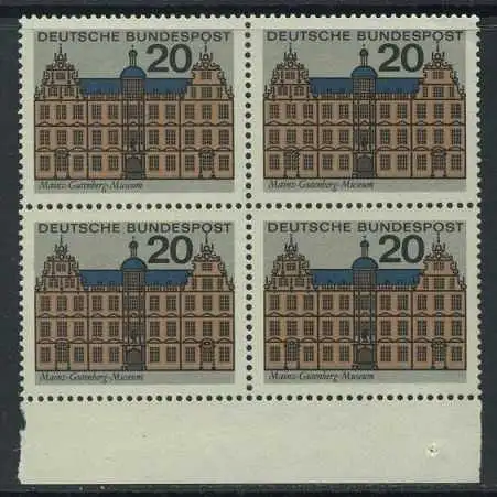BUND 1964 Michel-Nummer 0422 postfrisch BLOCK RÄNDER unten