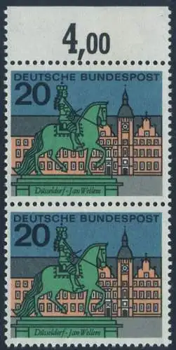 BUND 1964 Michel-Nummer 0423 postfrisch vert.PAAR RAND oben