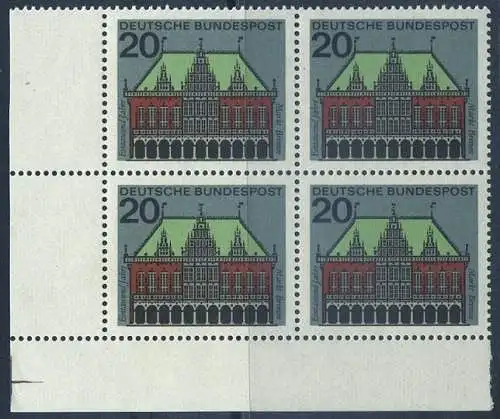 BUND 1964 Michel-Nummer 0425 postfrisch BLOCK ECKRAND unten links