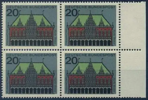 BUND 1964 Michel-Nummer 0425 postfrisch BLOCK RÄNDER rechts (a)