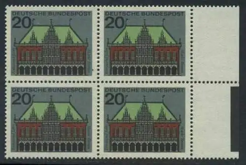 BUND 1964 Michel-Nummer 0425 postfrisch BLOCK RÄNDER rechts (b)