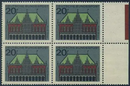 BUND 1964 Michel-Nummer 0425 postfrisch BLOCK RÄNDER rechts (e)