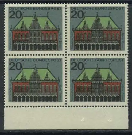 BUND 1964 Michel-Nummer 0425 postfrisch BLOCK RÄNDER unten