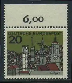 BUND 1964 Michel-Nummer 0426 postfrisch EINZELMARKE RAND oben (b)
