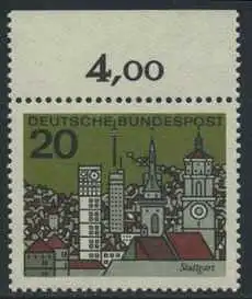 BUND 1964 Michel-Nummer 0426 postfrisch EINZELMARKE RAND oben (a)