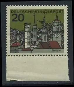 BUND 1964 Michel-Nummer 0426 postfrisch EINZELMARKE RAND unten