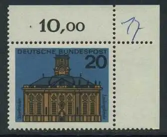 BUND 1964 Michel-Nummer 0427 postfrisch EINZELMARKE ECKRAND oben rechts 