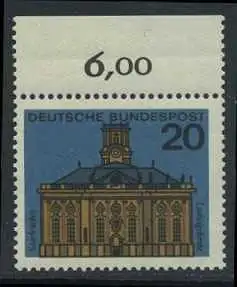 BUND 1964 Michel-Nummer 0427 postfrisch EINZELMARKE RAND oben (b)