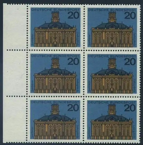 BUND 1964 Michel-Nummer 0427 postfrisch vert.BLOCK(6) RÄNDER links