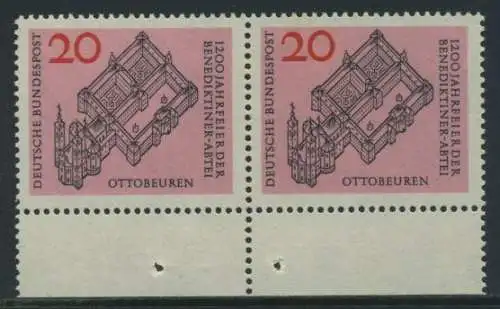 BUND 1964 Michel-Nummer 0428 postfrisch horiz.PAAR RAND unten