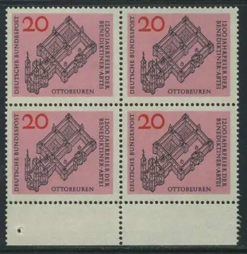 BUND 1964 Michel-Nummer 0428 postfrisch BLOCK RÄNDER unten