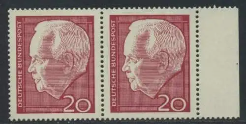 BUND 1964 Michel-Nummer 0429 postfrisch horiz.PAAR RAND rechts