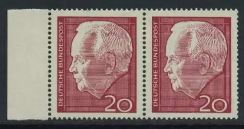 BUND 1964 Michel-Nummer 0429 postfrisch horiz.PAAR RAND links
