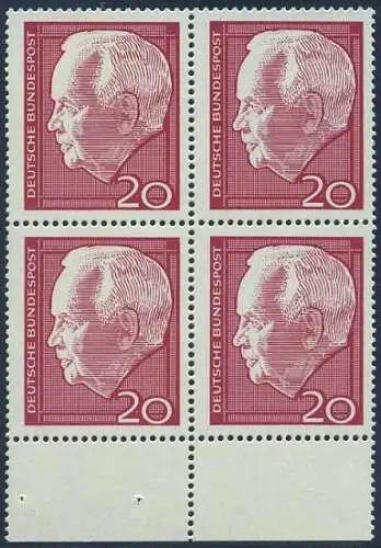 BUND 1964 Michel-Nummer 0429 postfrisch BLOCK RÄNDER unten