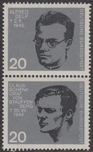 BUND 1964 Michel-Nummer 0434+0438 postfrisch vert.PAAR