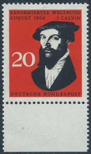 BUND 1964 Michel-Nummer 0439 postfrisch EINZELMARKE RAND unten