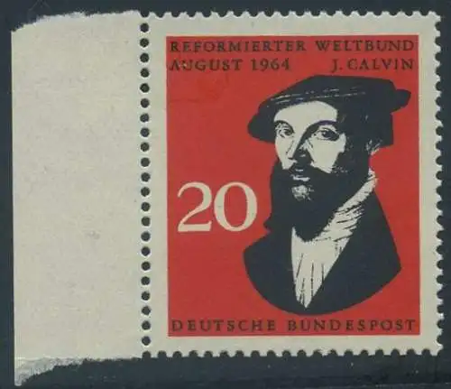 BUND 1964 Michel-Nummer 0439 postfrisch EINZELMARKE RAND links