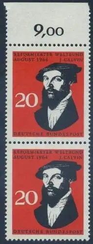 BUND 1964 Michel-Nummer 0439 postfrisch vert.PAAR RAND oben