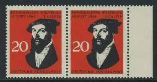 BUND 1964 Michel-Nummer 0439 postfrisch horiz.PAAR RAND rechts
