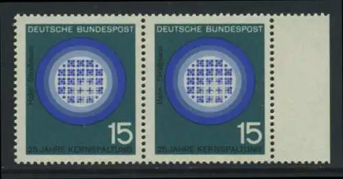 BUND 1964 Michel-Nummer 0441 postfrisch horiz.PAAR RAND rechts