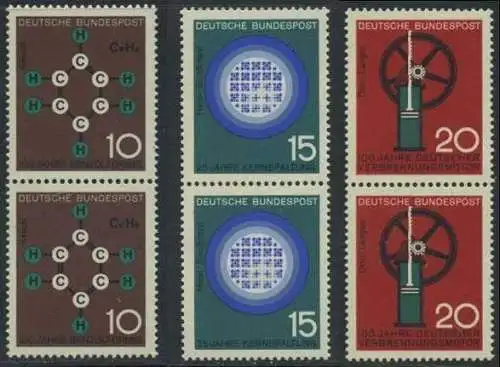 BUND 1964 Michel-Nummer 0440-0442 postfrisch SATZ(3) vert.PAARE
