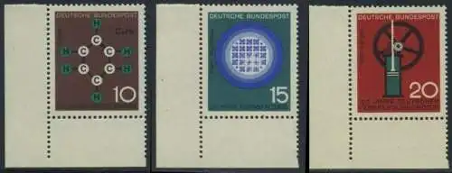 BUND 1964 Michel-Nummer 0440-0442 postfrisch SATZ(3) EINZELMARKEN ECKRÄNDER unten links