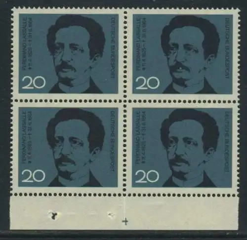 BUND 1964 Michel-Nummer 0443 postfrisch BLOCK RÄNDER unten