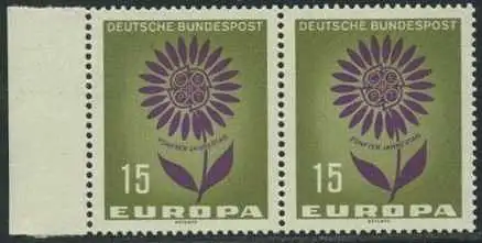 BUND 1964 Michel-Nummer 0445 postfrisch horiz.PAAR RAND links