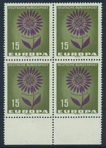 BUND 1964 Michel-Nummer 0445 postfrisch BLOCK RÄNDER unten