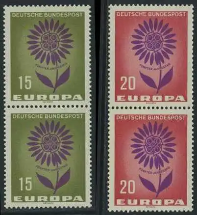 BUND 1964 Michel-Nummer 0445-0446 postfrisch SATZ(2) vert.PAARE