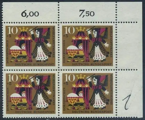 BUND 1964 Michel-Nummer 0447 postfrisch BLOCK ECKRAND oben rechts