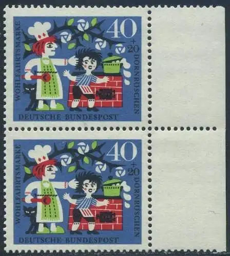 BUND 1964 Michel-Nummer 0450 postfrisch vert.PAAR RAND rechts