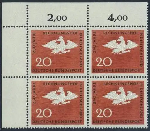 BUND 1964 Michel-Nummer 0452 postfrisch BLOCK ECKRAND oben links