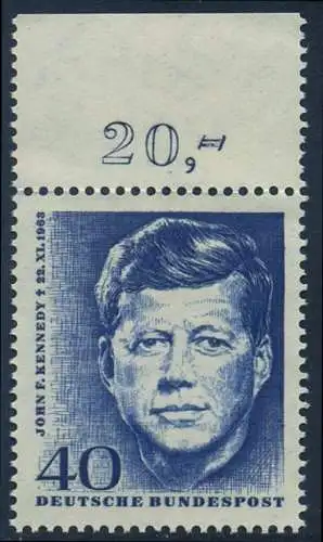 BUND 1964 Michel-Nummer 0453 postfrisch EINZELMARKE RAND oben (g)