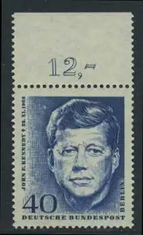BUND 1964 Michel-Nummer 0453 postfrisch EINZELMARKE RAND oben (e)
