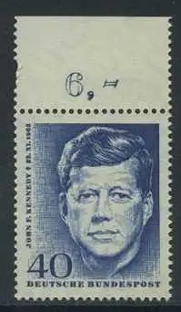 BUND 1964 Michel-Nummer 0453 postfrisch EINZELMARKE RAND oben (b)