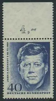 BUND 1964 Michel-Nummer 0453 postfrisch EINZELMARKE RAND oben (a)