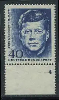 BUND 1964 Michel-Nummer 0453 postfrisch EINZELMARKE RAND unten (FN)