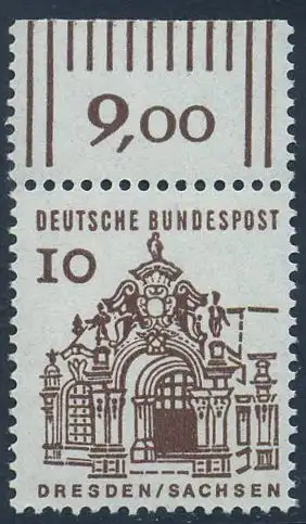 BUND 1964 Michel-Nummer 0454 postfrisch EINZELMARKE RAND oben 