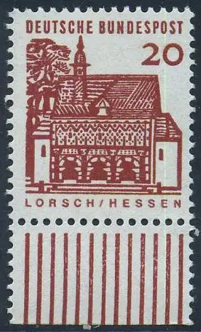 BUND 1964 Michel-Nummer 0456 postfrisch EINZELMARKE RAND unten