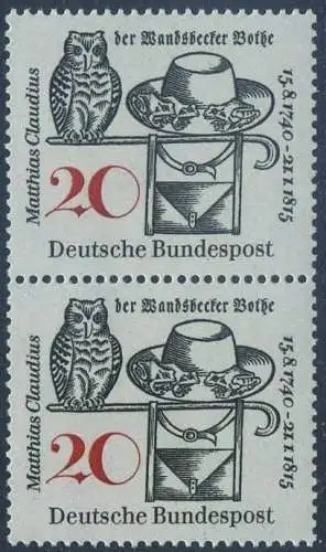 BUND 1965 Michel-Nummer 0462 postfrisch vert.PAAR