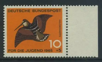 BUND 1965 Michel-Nummer 0464 postfrisch EINZELMARKE RAND rechts