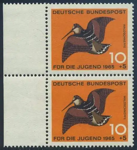 BUND 1965 Michel-Nummer 0464 postfrisch vert.PAAR RAND links