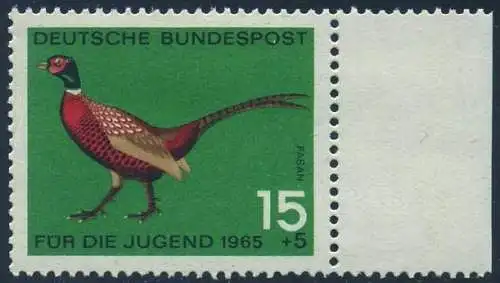 BUND 1965 Michel-Nummer 0465 postfrisch EINZELMARKE RAND rechts