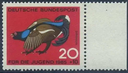 BUND 1965 Michel-Nummer 0466 postfrisch EINZELMARKE RAND rechts