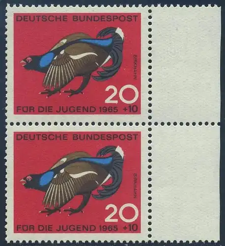 BUND 1965 Michel-Nummer 0466 postfrisch vert.PAAR RAND rechts