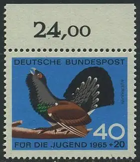 BUND 1965 Michel-Nummer 0467 postfrisch EINZELMARKE RAND oben