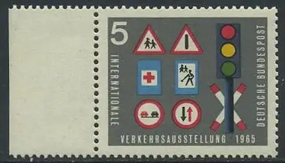 BUND 1965 Michel-Nummer 0468 postfrisch EINZELMARKE RAND links