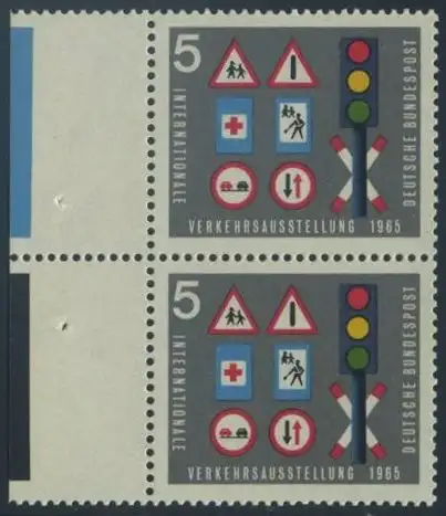 BUND 1965 Michel-Nummer 0468 postfrisch vert.PAAR RAND links